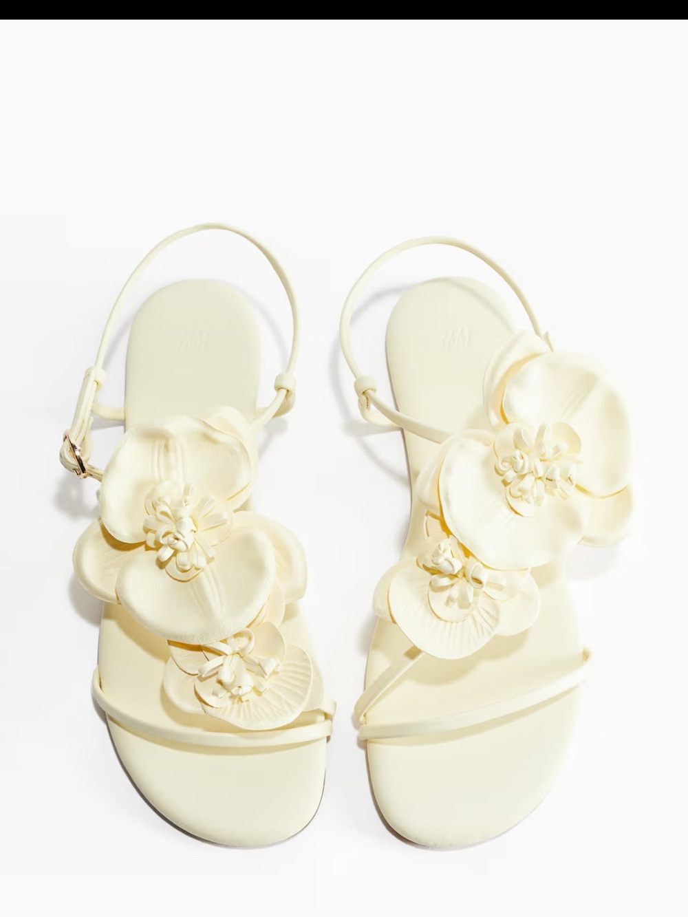 H&M Women's Yellow Floral Sandals